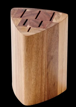 Best CASA Acacia Blocco Portacoltelli Per 5 Coltelli Naturale
