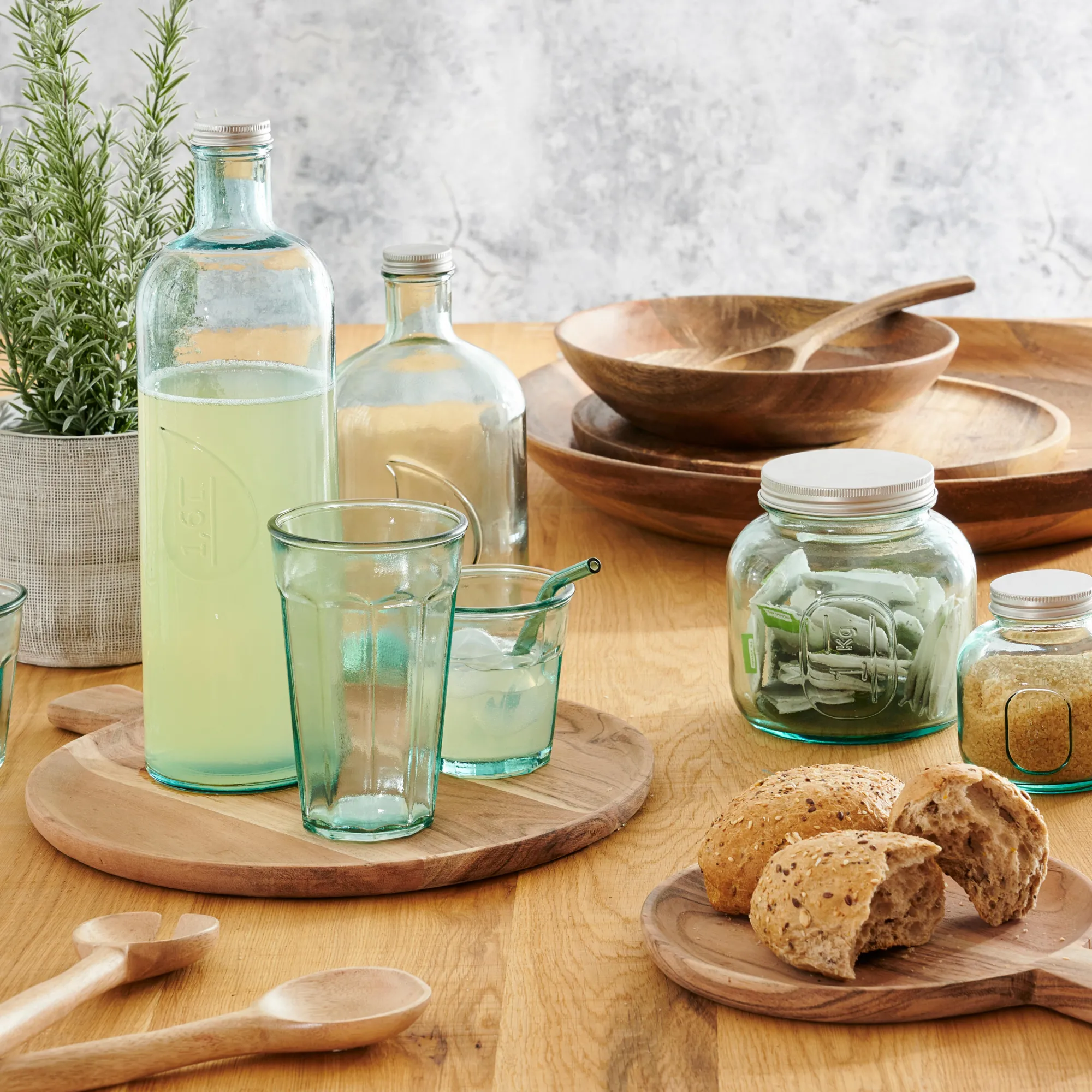 Clearance CASA Acacia Chic Piatto Con Manico Naturale