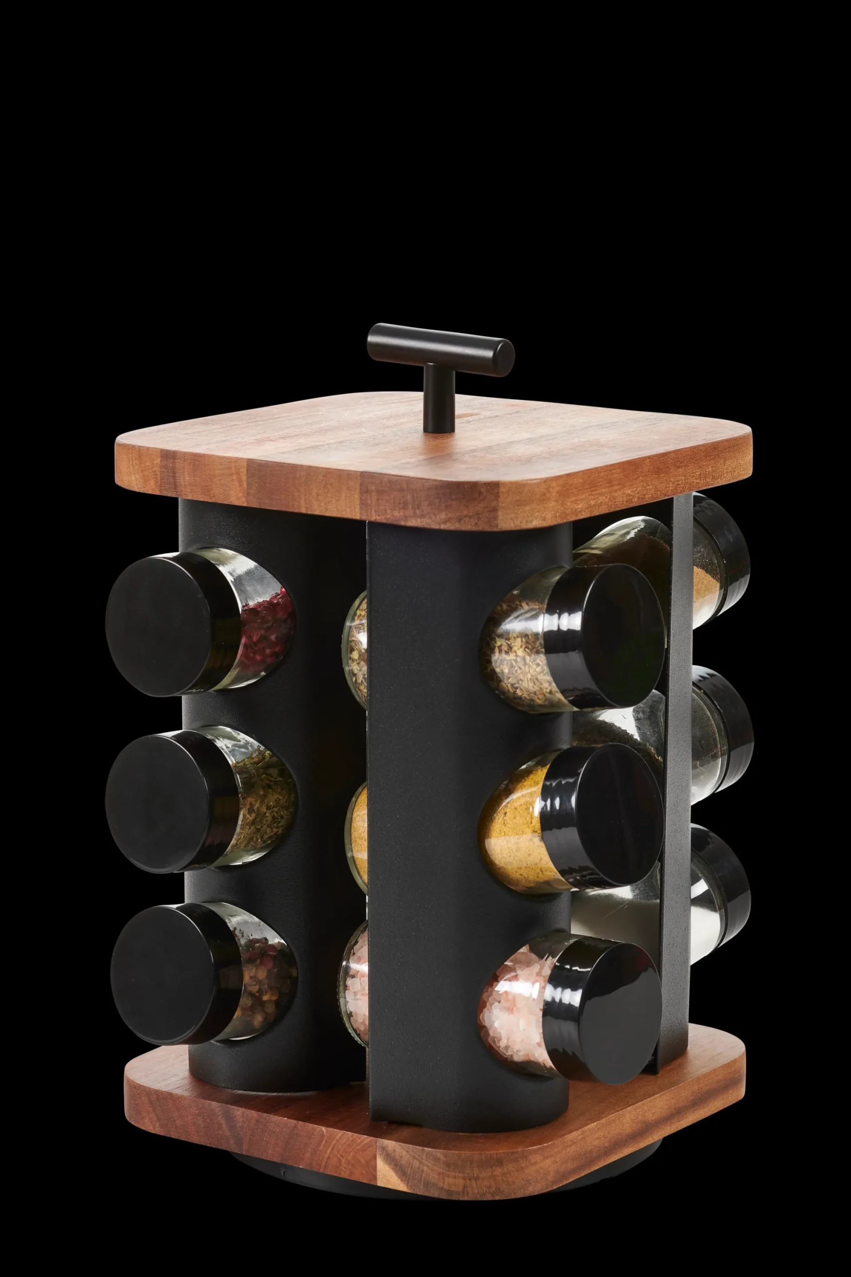 Sale CASA Acacia Lux Portaspezie Nero, Naturale