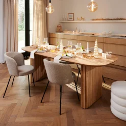 New CASA Acacia Tavolo Da Pranzo Con Gambe A Listelle