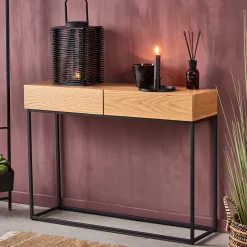 Outlet CASA Alma Consolle Nero, Naturale