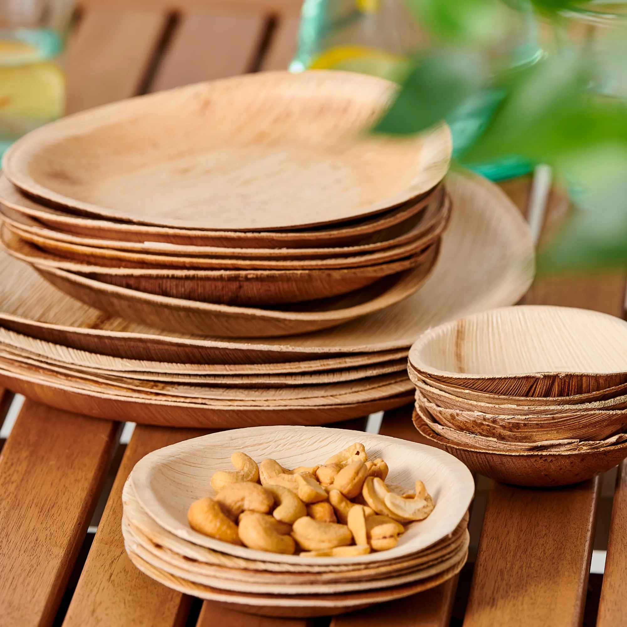 CASA Areca Leaf Ciotole Set Di 6 Naturale