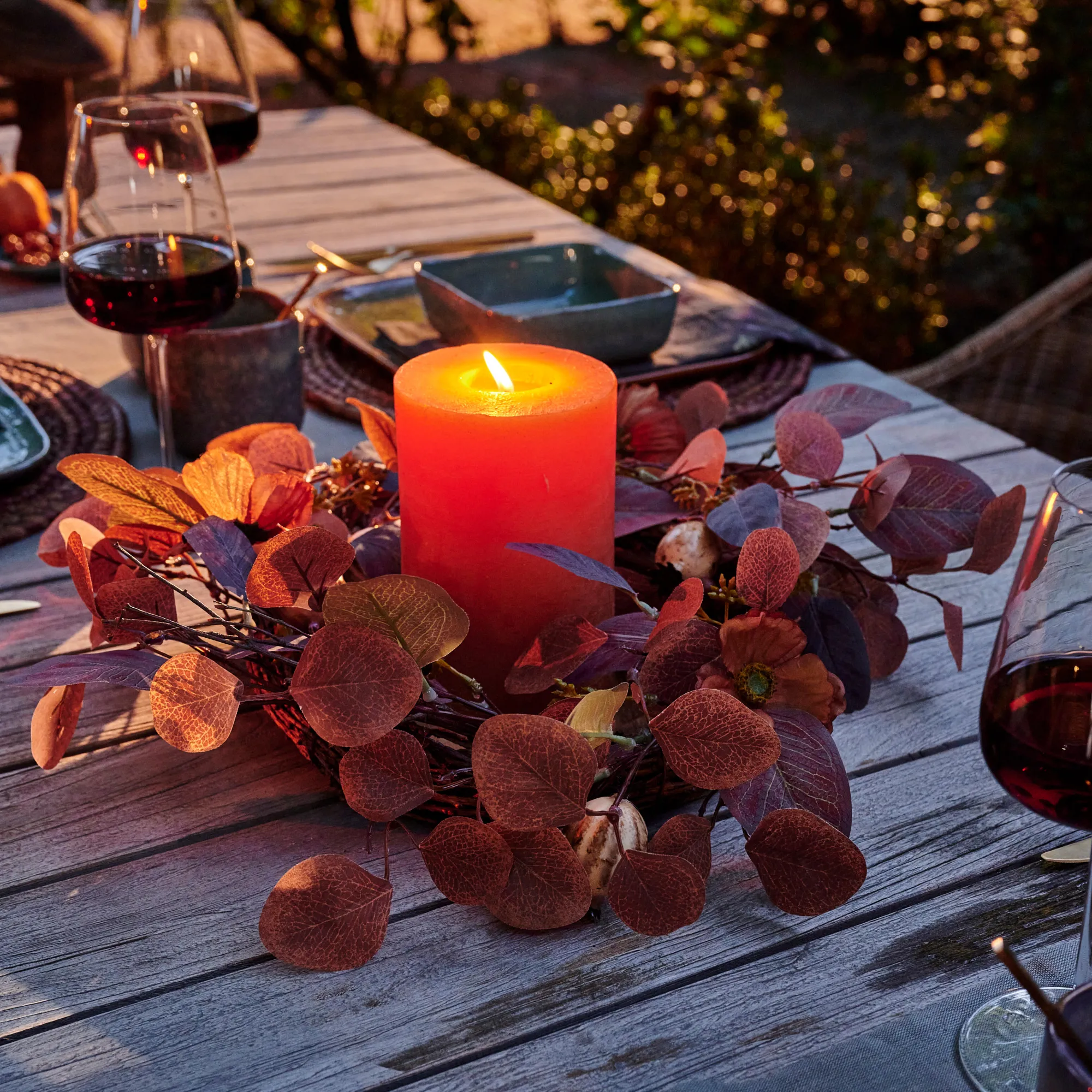 Outlet CASA Autumn Ghirlanda Foglie Marrone