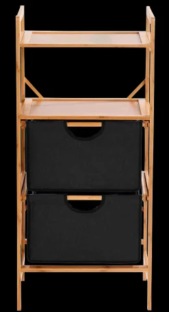 Discount CASA Bamboo Mobile Con 2 Cassetti Nero, Naturale