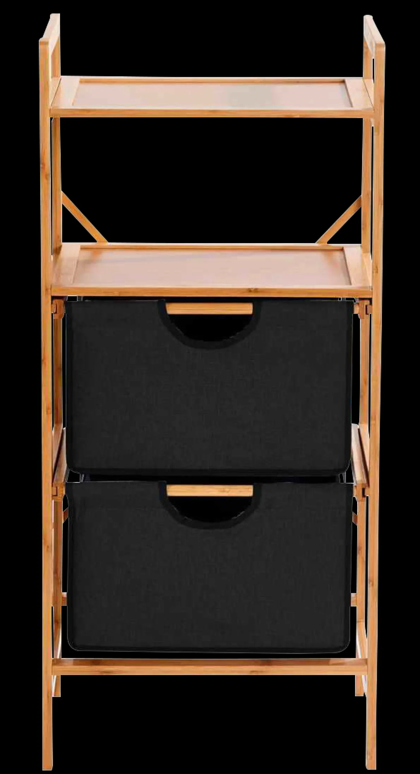 Discount CASA Bamboo Mobile Con 2 Cassetti Nero, Naturale