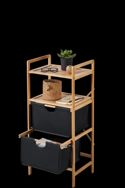 Discount CASA Bamboo Mobile Con 2 Cassetti Nero, Naturale