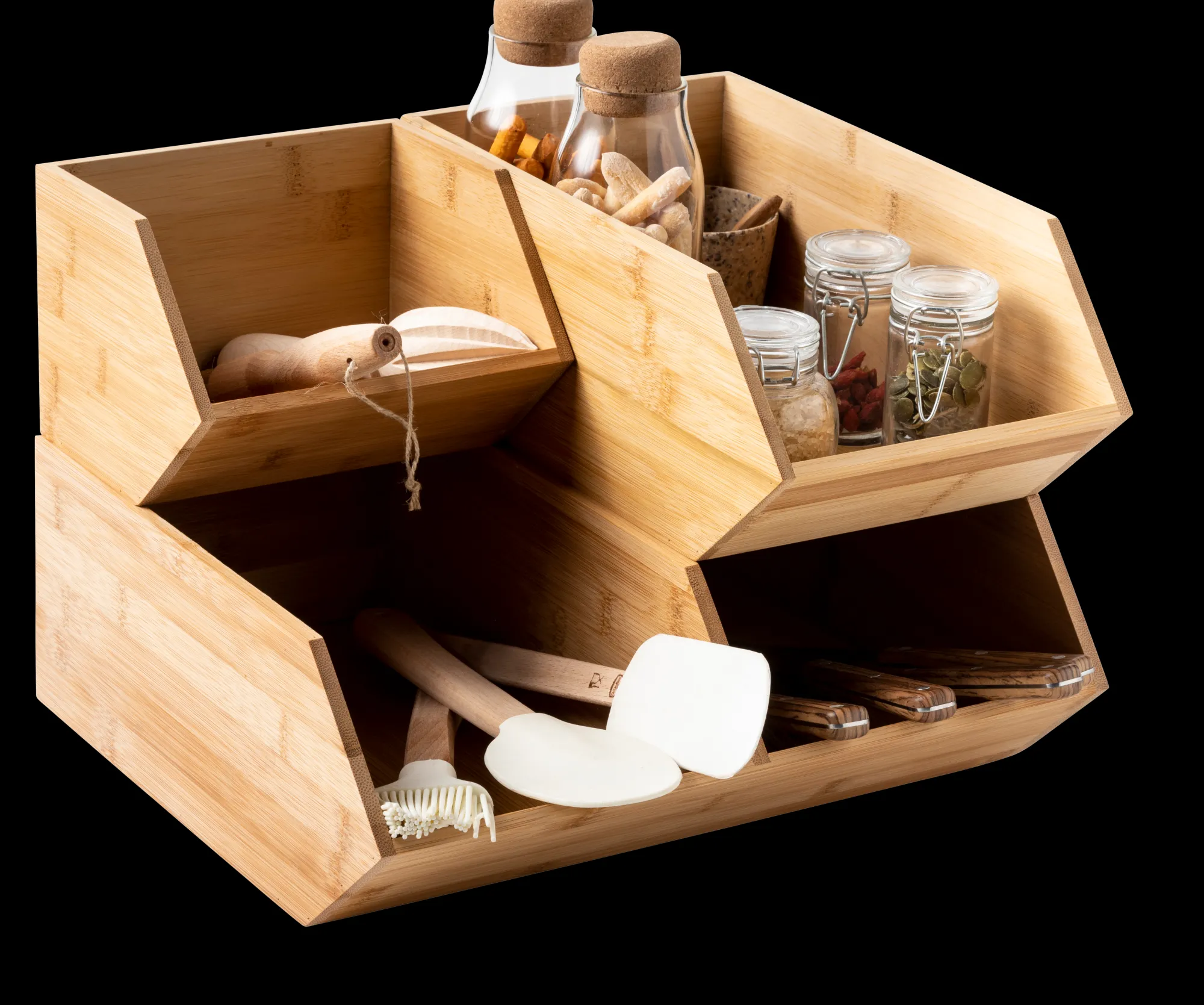 Clearance CASA Bamboo Organizzatore Impilabile Naturale