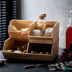 Outlet CASA Bamboo Organizzatore Impilabile Naturale