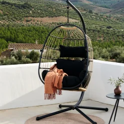 CASA Bazai Sedia Sospesa Con Supporto Nero
