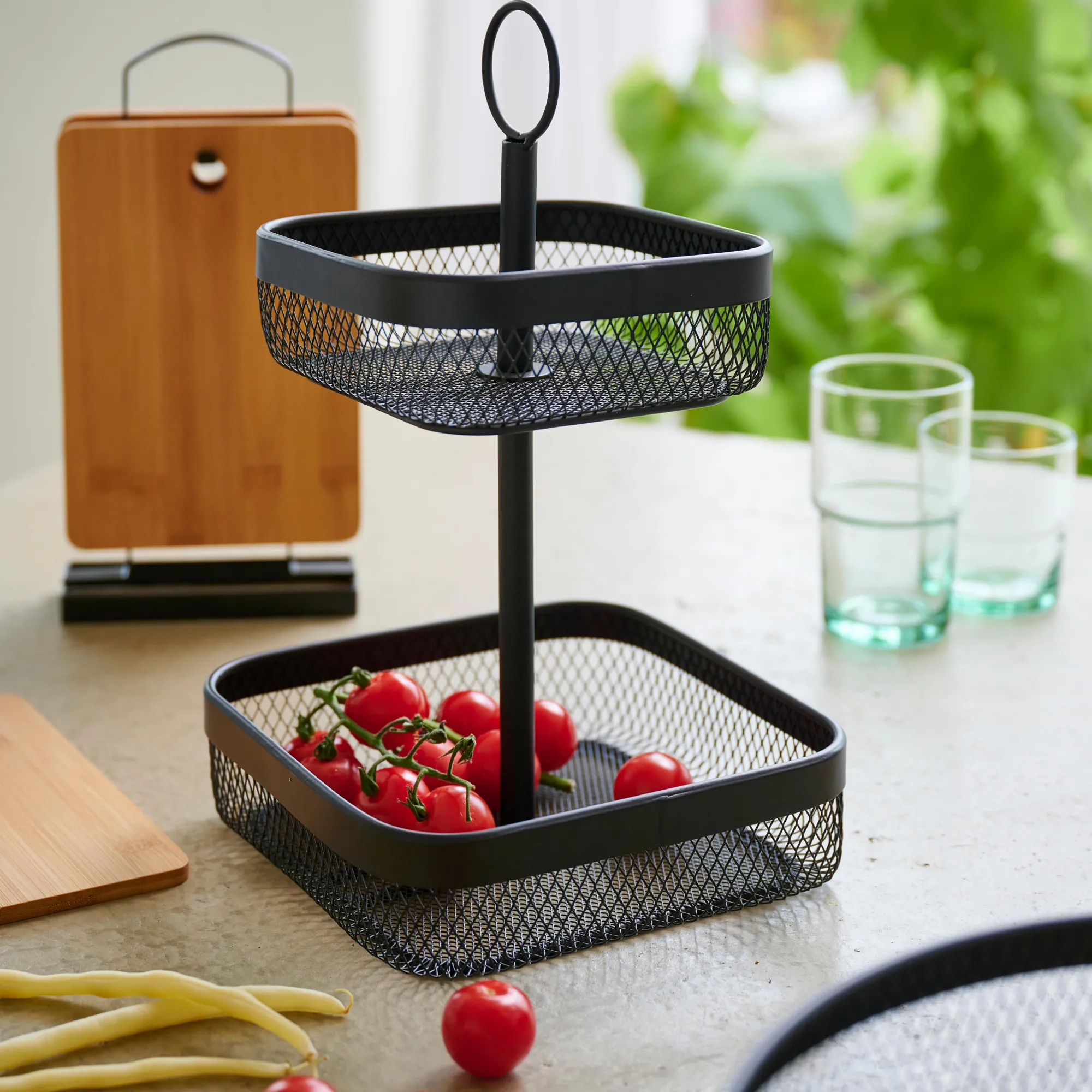 Clearance CASA Black Lunar Cesto Quadrato 2 Pezzi Nero