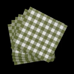 Outlet CASA Check Green Set Di 20 Tovaglioli Verde