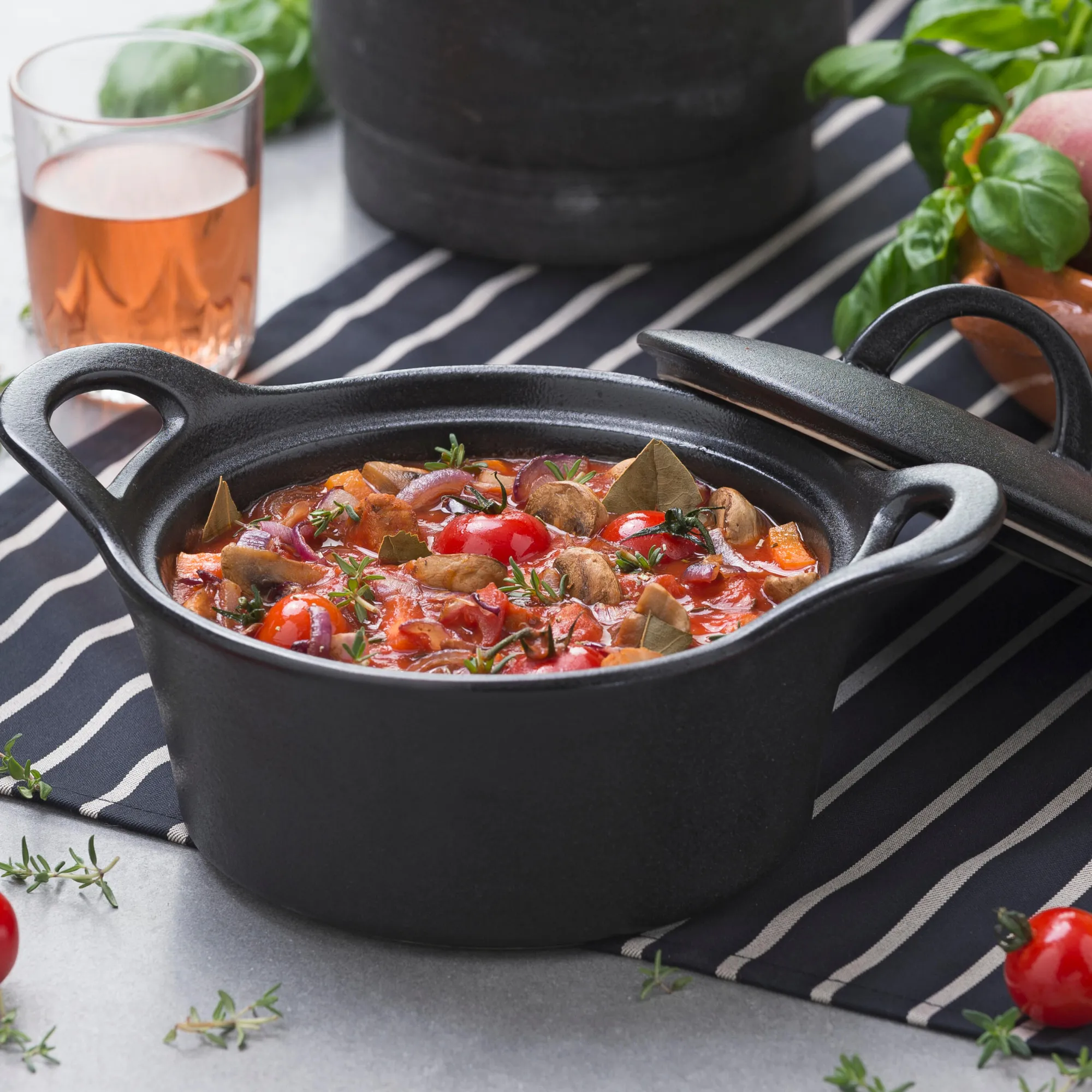 Hot CASA Fero Cocotte Con Coperchio Nero