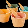 Outlet CASA Gelato Copette Per Gelato Set Di 4 Con Cucchiaino Vari Colori