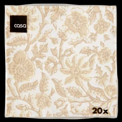 CASA Henna Flower Set Di 20 Tovaglioli Rosso, Beige