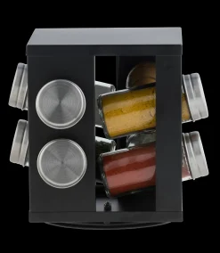 Outlet CASA Industria Giostra Portaspezie 8 Barattolini Nero