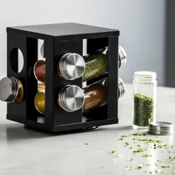 Outlet CASA Industria Giostra Portaspezie 8 Barattolini Nero