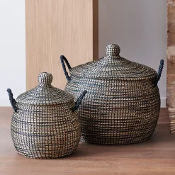 Outlet CASA Leo Cesto Lussuoso Nero, Naturale