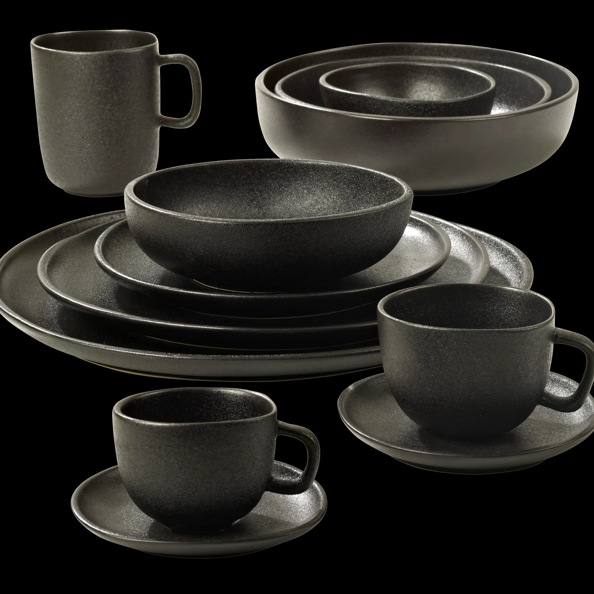 Online CASA Magma Tazza & Piattino Nero