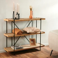 Outlet CASA Maine Scaffale Da Parete Nero, Naturale