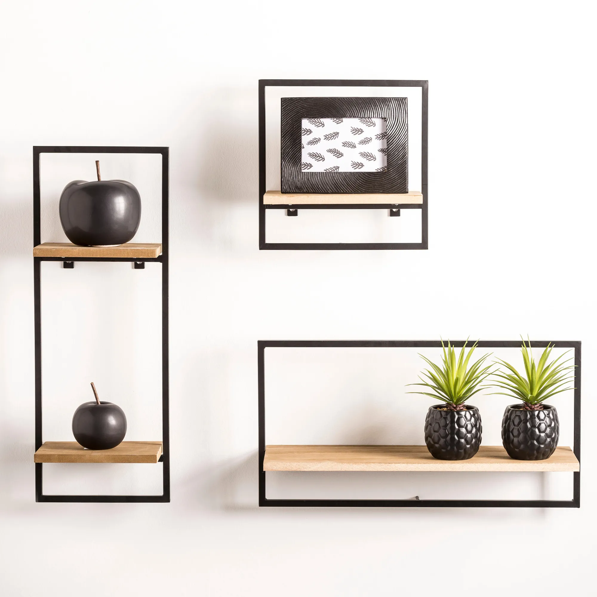 CASA Mix&Match Organiser Da Parete Nero, Naturale