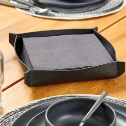 Outlet CASA Nappa Portatovaglioli 21X21 Nero