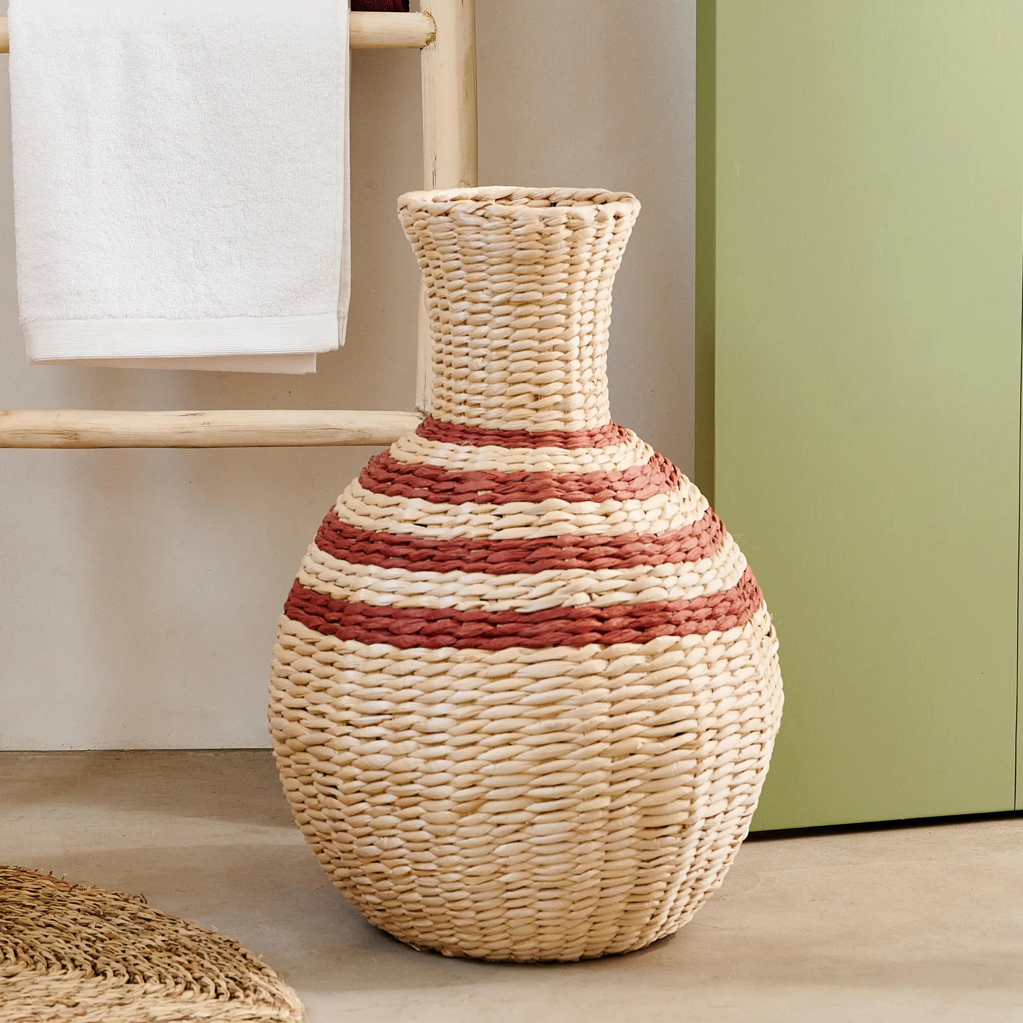 Hot CASA Nepal Vaso Marrone, Naturale, Rosso Scuro