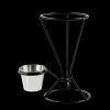 Hot CASA Njam Xl Supporto Cartoccio Con Contenitore Per Salsa Nero, Argentato