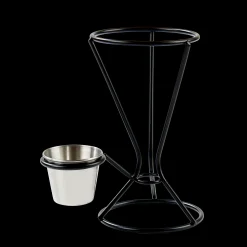 Hot CASA Njam Xl Supporto Cartoccio Con Contenitore Per Salsa Nero, Argentato