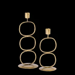 Outlet CASA Oval Portacandela Dorato