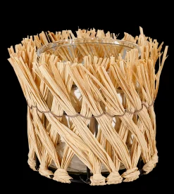 Hot CASA Raffia Portacandele Naturale
