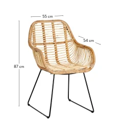 Hot CASA Rotan Sedia Da Tavolo Naturale