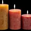 CASA Rustic Candele Set Di 3 Verde, Crema, Viola Chiaro