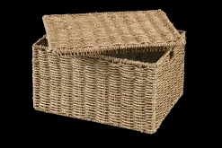 New CASA Seagrass Cesto Portatutto L Con Coperchio Naturale