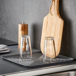 Best CASA Sink Tappeto Scolapiatti Grigio