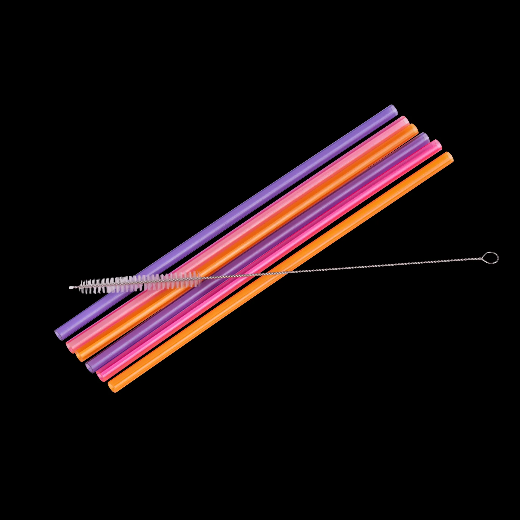 Discount CASA Slurp Set Di 6 Cannucce Riutilizzabili Mix Di 3 Colori Arancione, Viola, Rosa