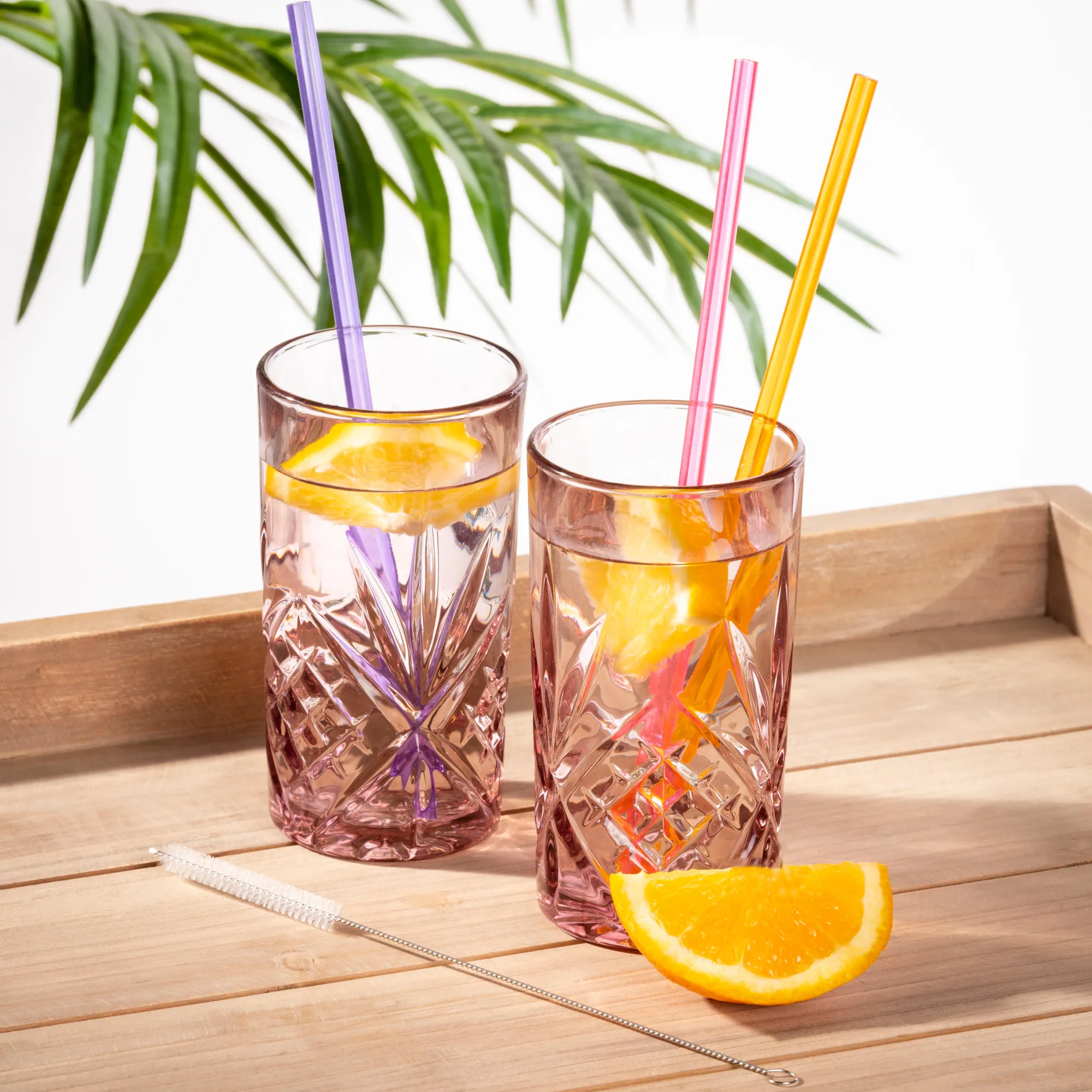 Discount CASA Slurp Set Di 6 Cannucce Riutilizzabili Mix Di 3 Colori Arancione, Viola, Rosa