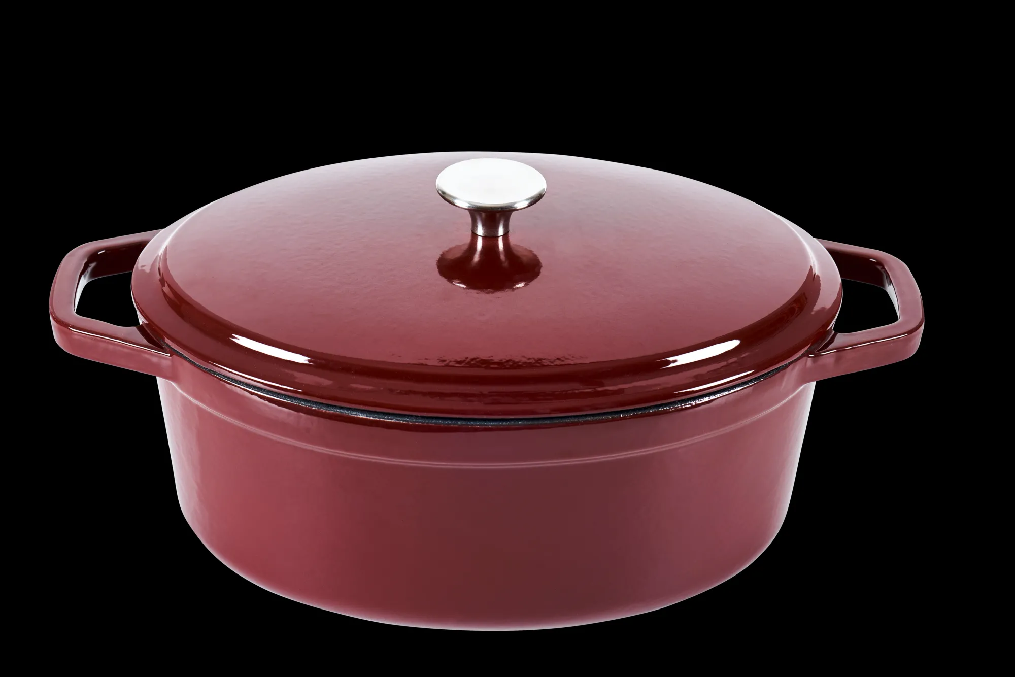 Discount CASA Stew Pentola In Ghisa Ovale Rosso Scuro