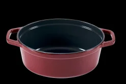Discount CASA Stew Pentola In Ghisa Ovale Rosso Scuro