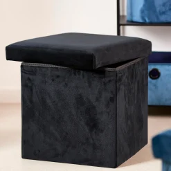 Hot CASA Stor Pouf Con Contenitore Nero