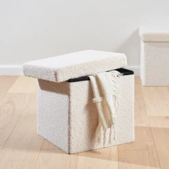 Clearance CASA Stor Pouf Pieghevole Con Contenitore Bianco