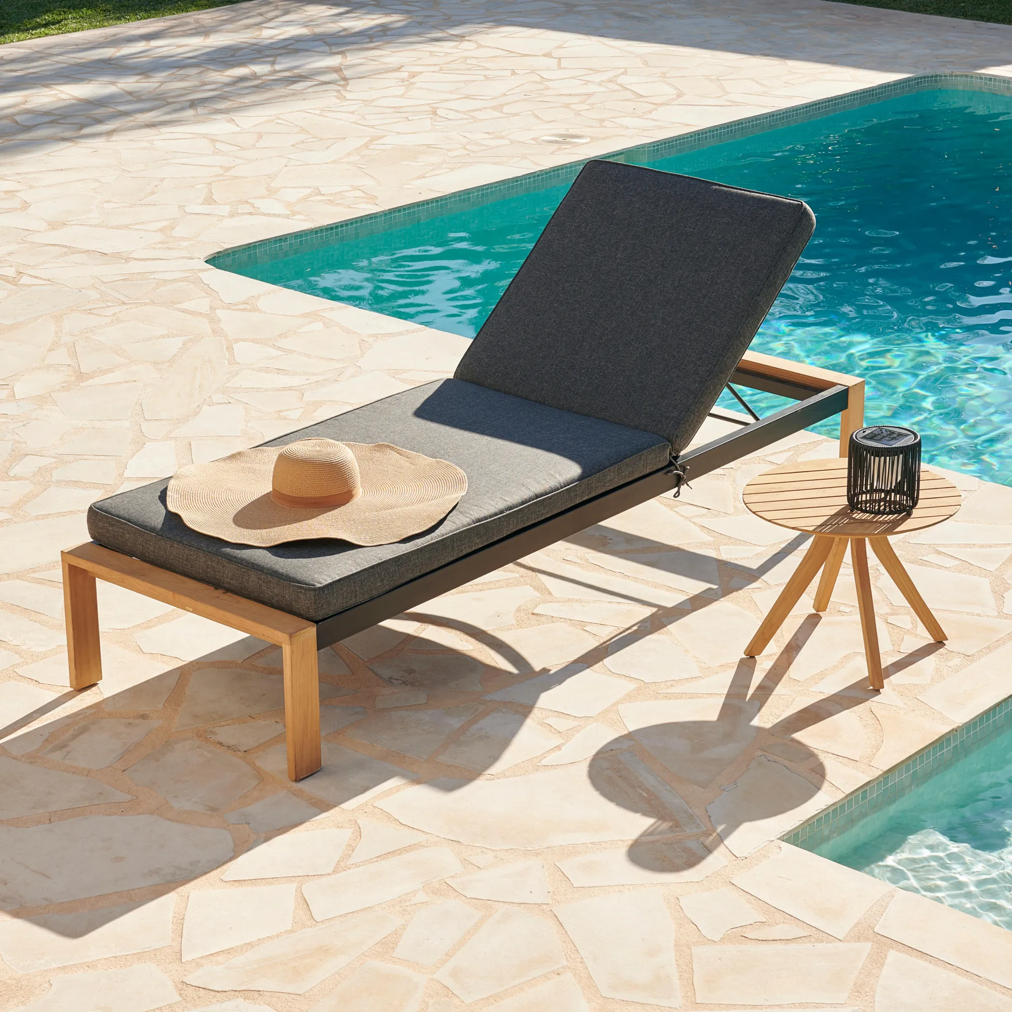 Best CASA Teak Luxe Lettino Naturale