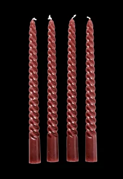 Clearance CASA Twist Candele Intrecciate Set Di 4 Rosso