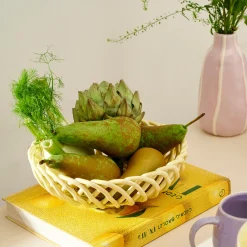 Discount CASA Wovy Cesto Portafrutta Giallo Chiaro